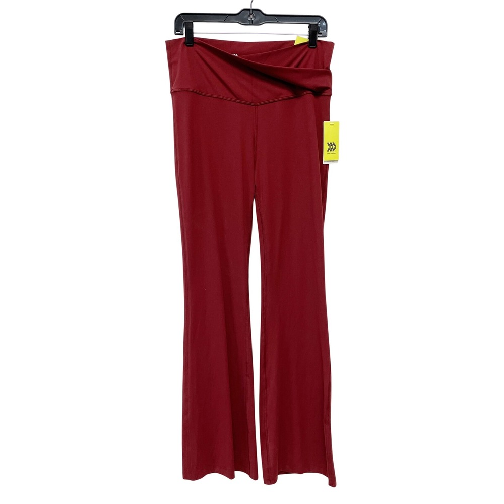 All in Motion Womens Red Crossover Everyday Soft Ultra High Rise Pants Size XL